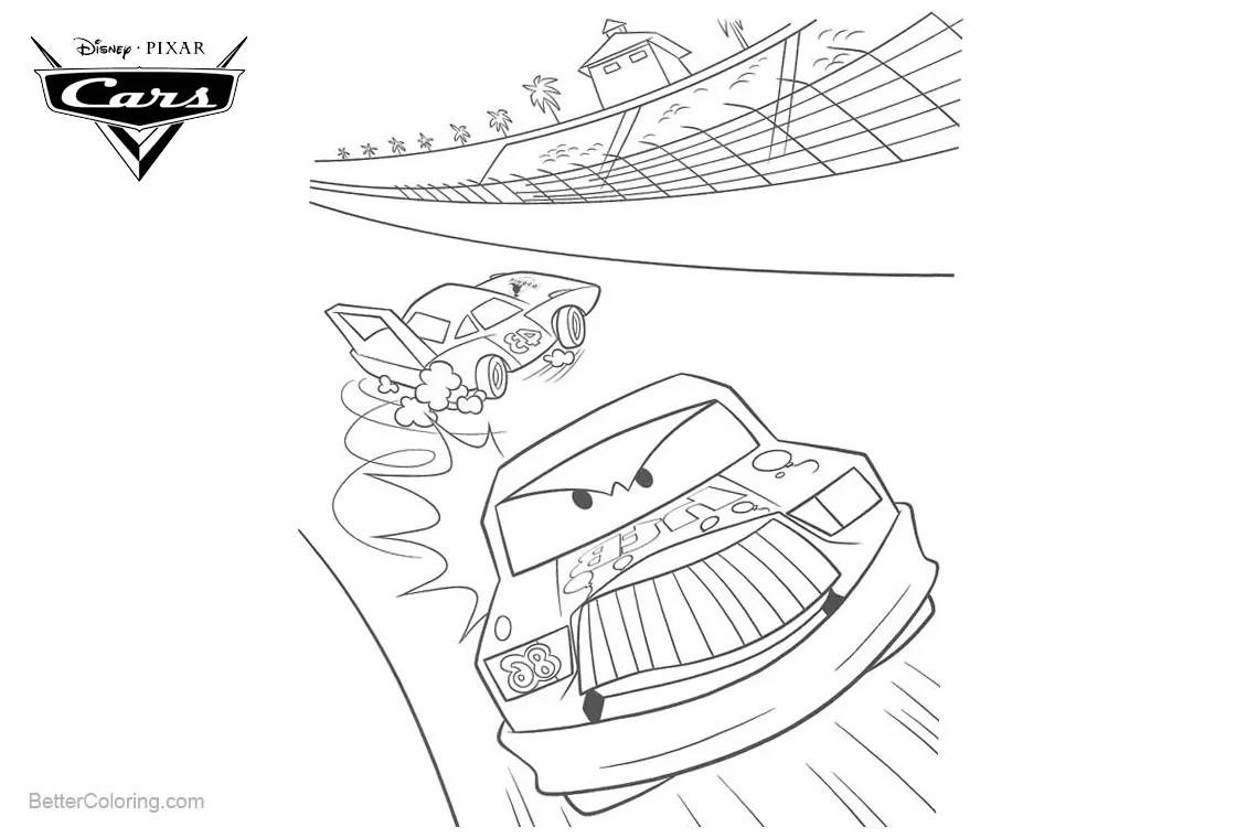 Cars pixar coloring pages lightning mcqueen racing free printable printable coloring page