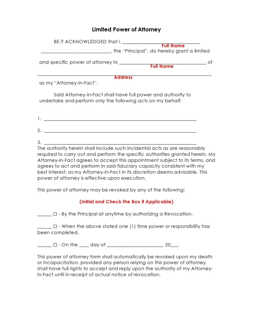 40 free forms [special poa]