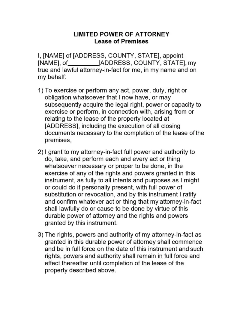 40 free forms [special poa]