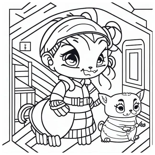 Premium ai coloring page line art