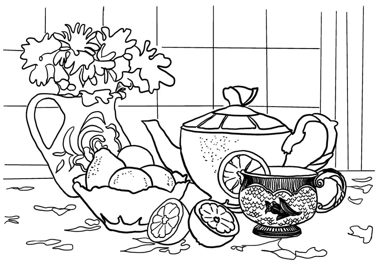 Download coloring page, line art, sketch. royalty-free stock