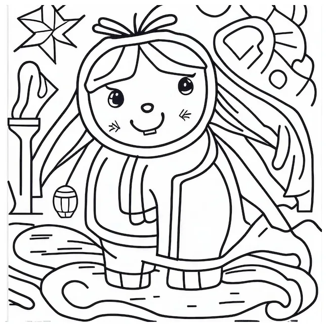 Premium ai coloring page line art