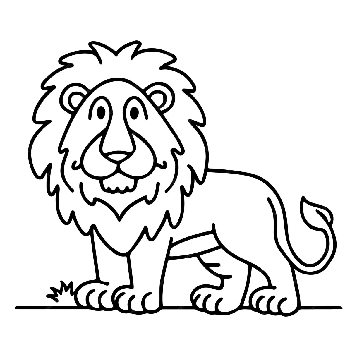 Premium vector lion coloring book page illustration hand drawn