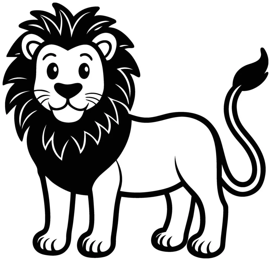 A cute coloring page lion illustration 57185160 vector art at vecteezy