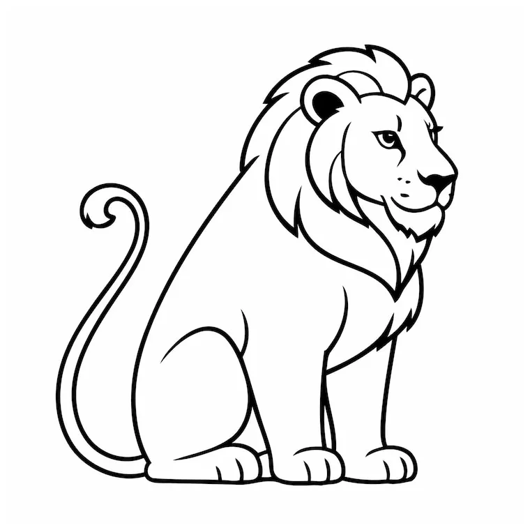 Premium vector simple vector illustration of lion doodle for toddlers