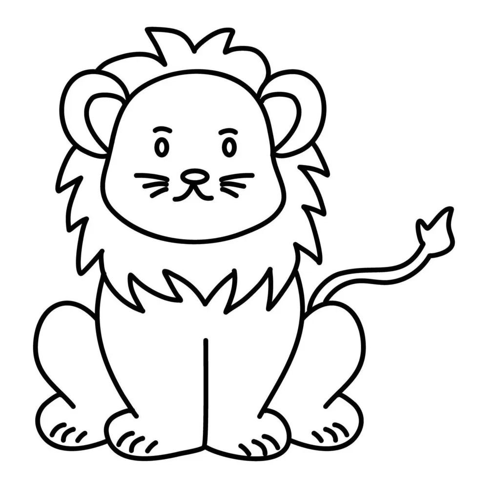 Lion animal isolated coloring page for kids 56728518 vector art at vecteezy