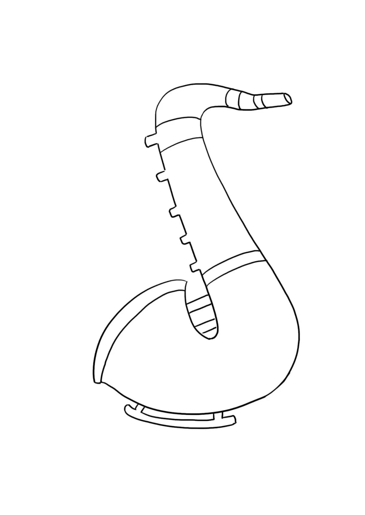Adorable saxophone coloring page download, print or color online for free