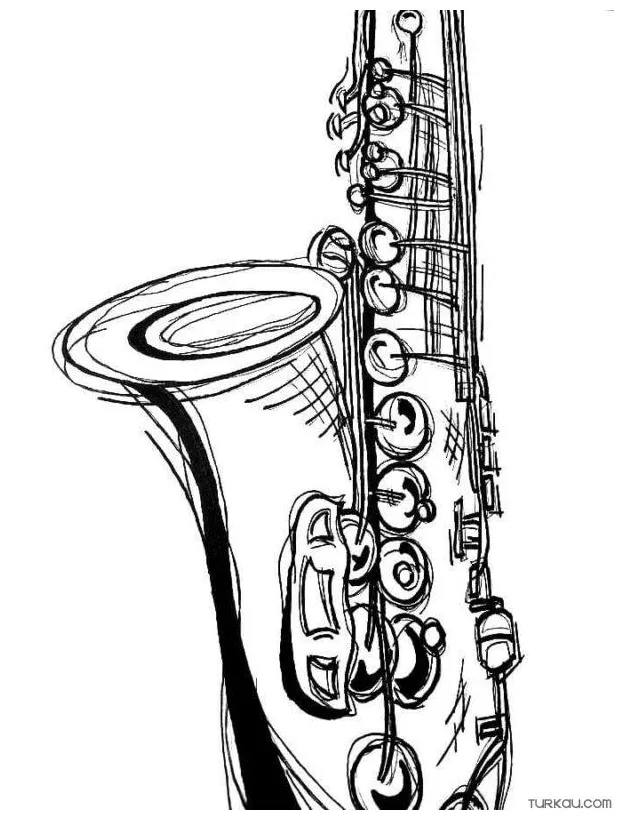 Saxophone coloring page » turkau