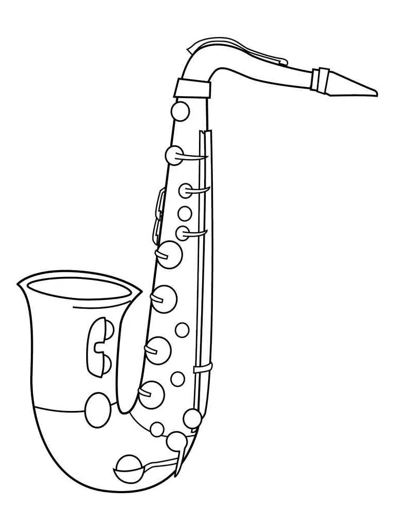 Saxophone coloring pages