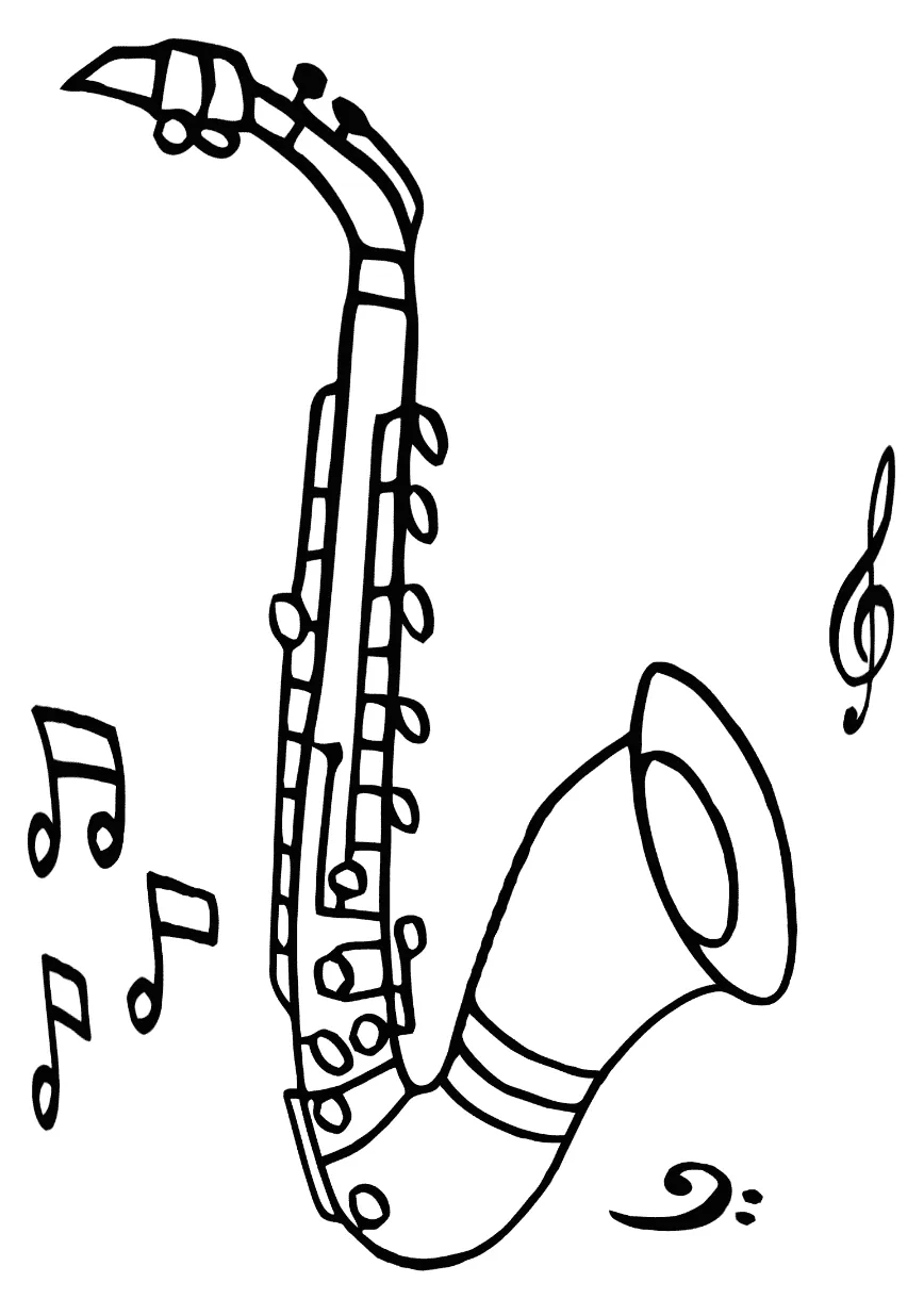 Saxophone coloring pages best coloring pages for kids