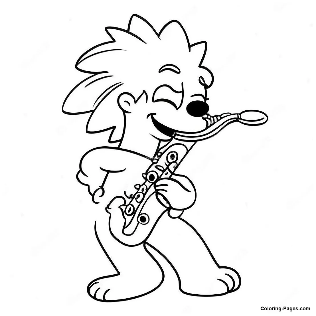 Lisa simpson playing saxophone coloring page coloring-pages