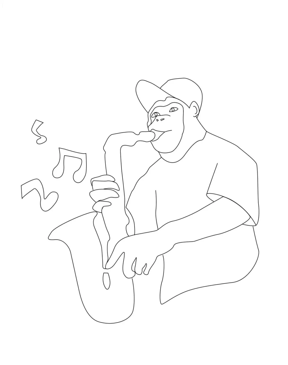 Saxophone coloring pages coloringlib
