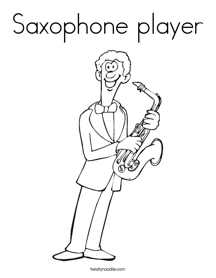 Saxophone coloring page at getcolorings free printable colorings