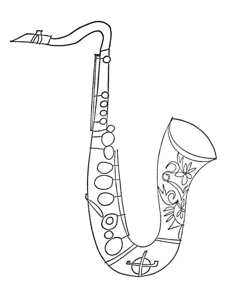 Saxophone coloring pages
