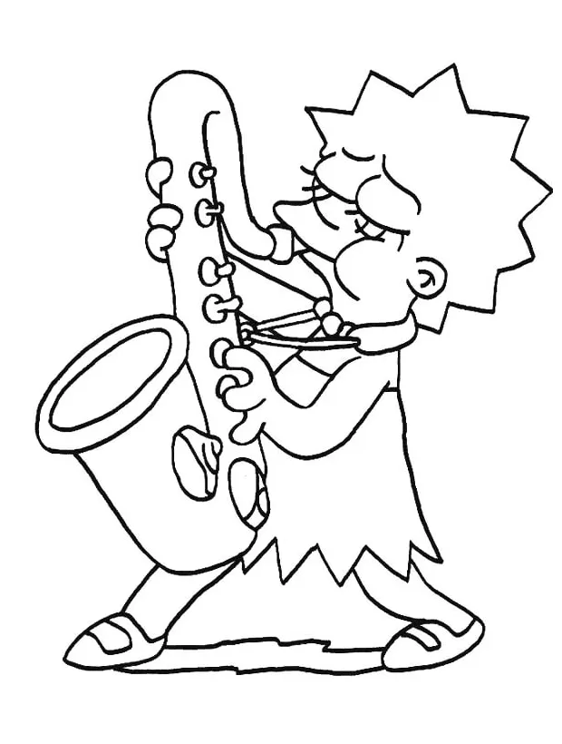 Saxophone coloring pages coloringlib