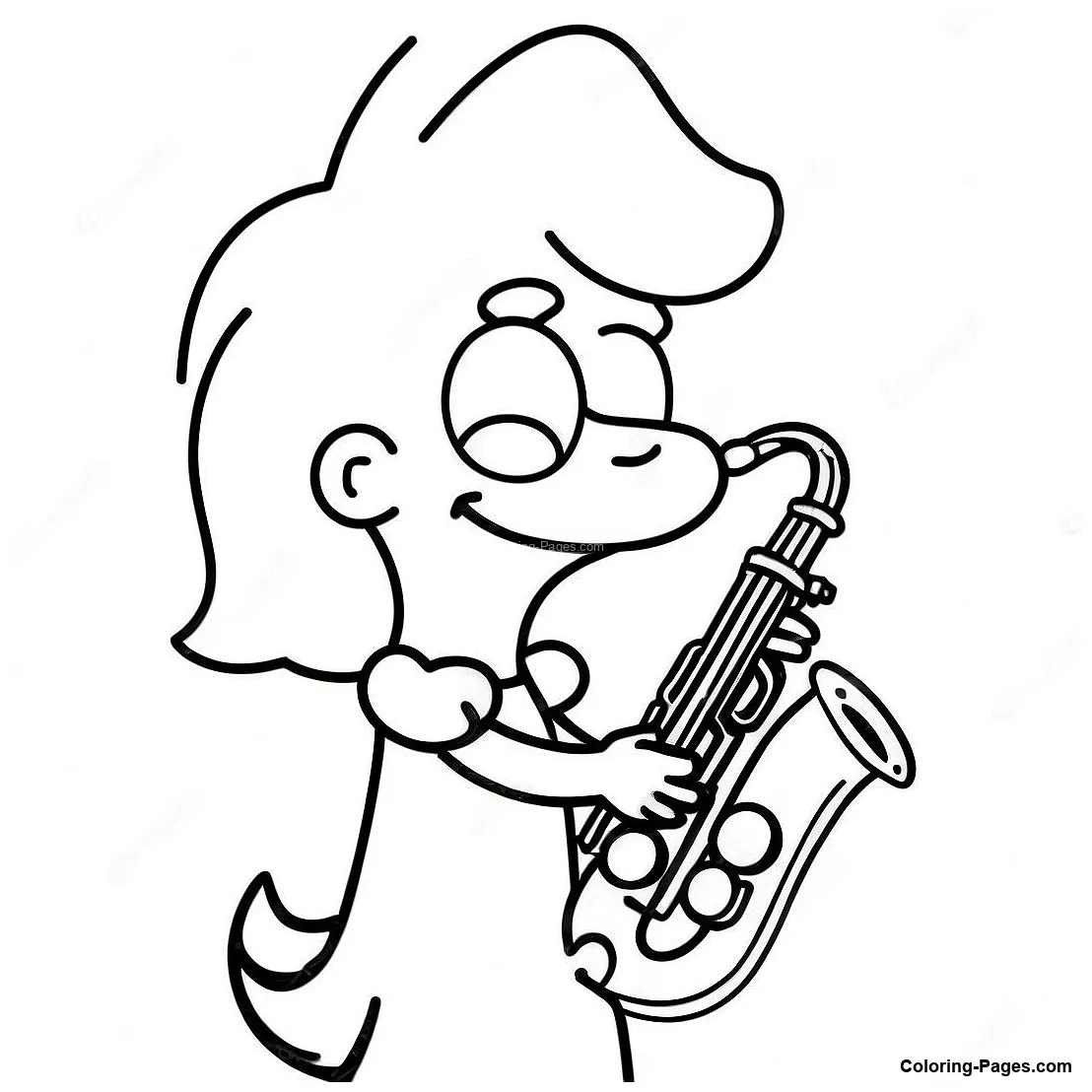 Lisa simpson playing saxophone coloring page coloring-pages