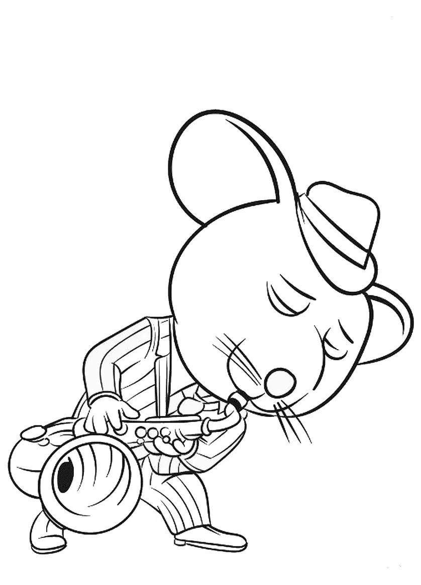Mouse playing saxophone