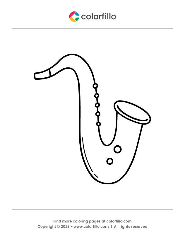 Free online saxophone coloring page colorfillo