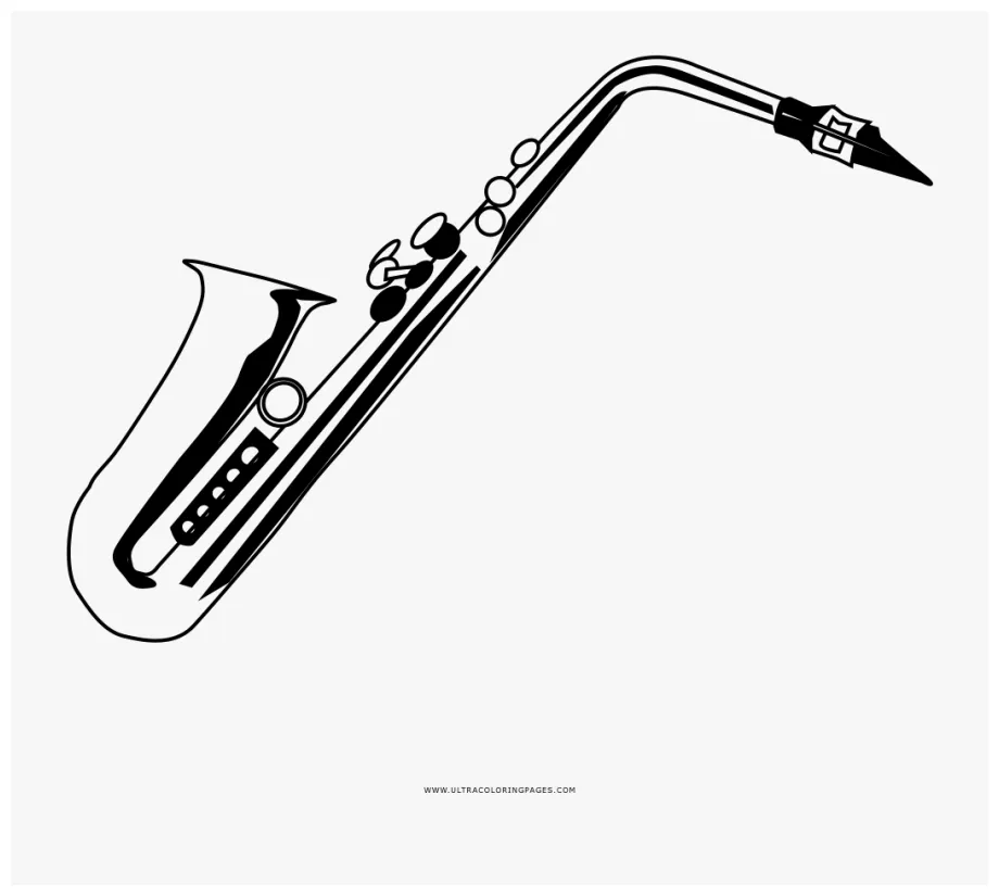 Saxophone coloring page , free transparent clipart clipartkey