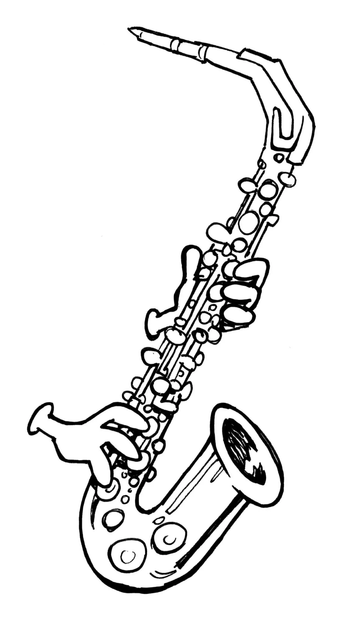 Saxophone coloring pages coloringlib