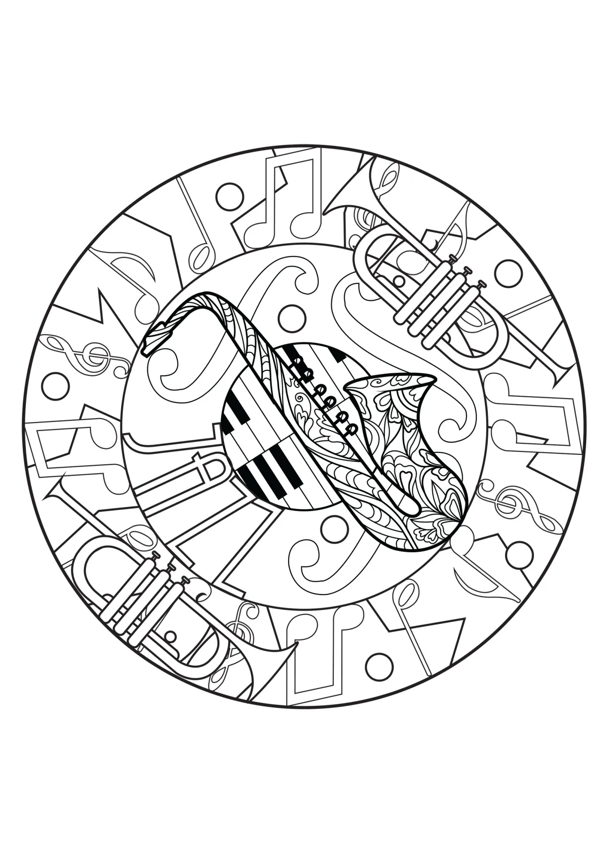 Saxophone Coloring Pages - Best Coloring Pages For Kids