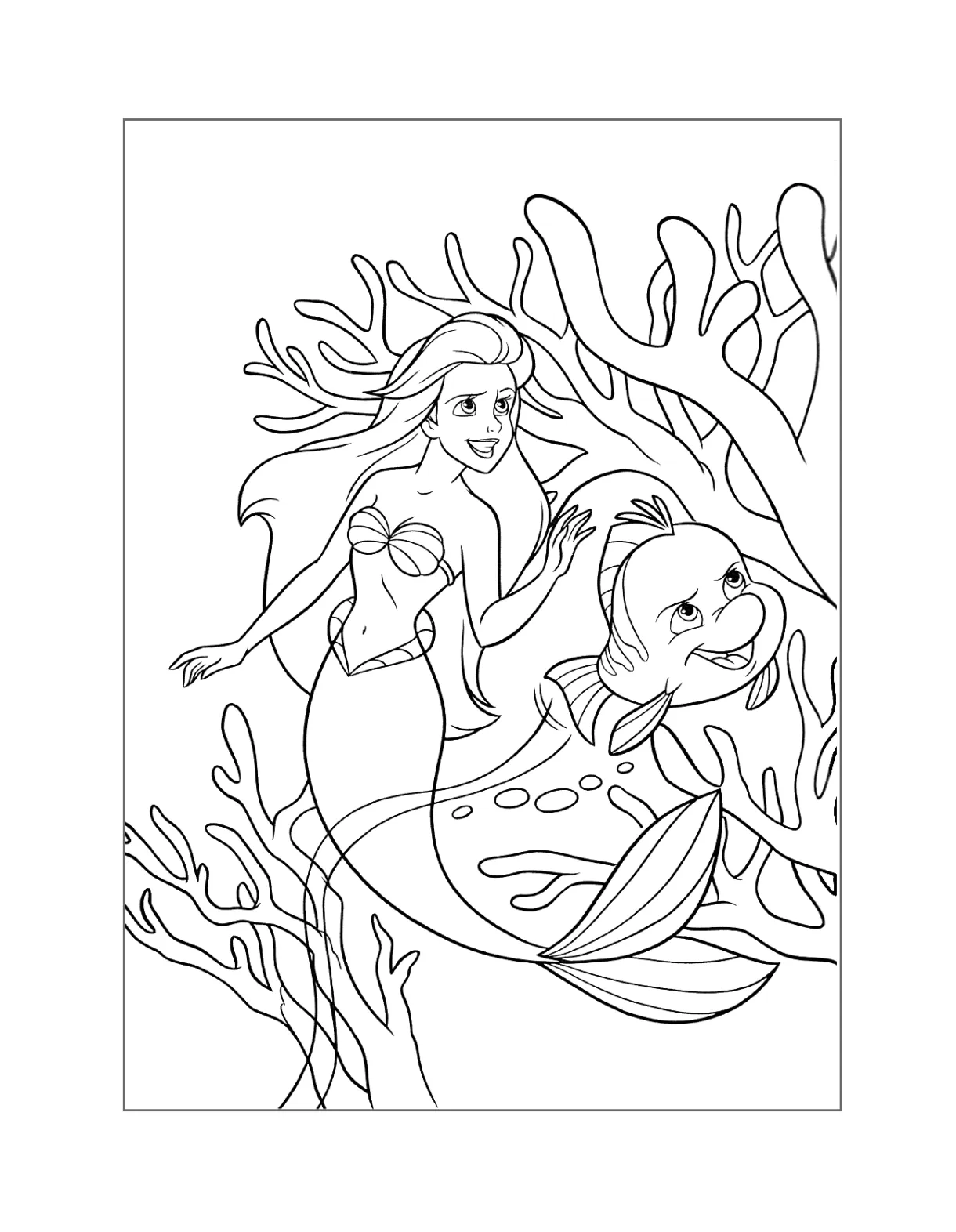 Wedding Little Mermaid Coloring Page Coloring Pages