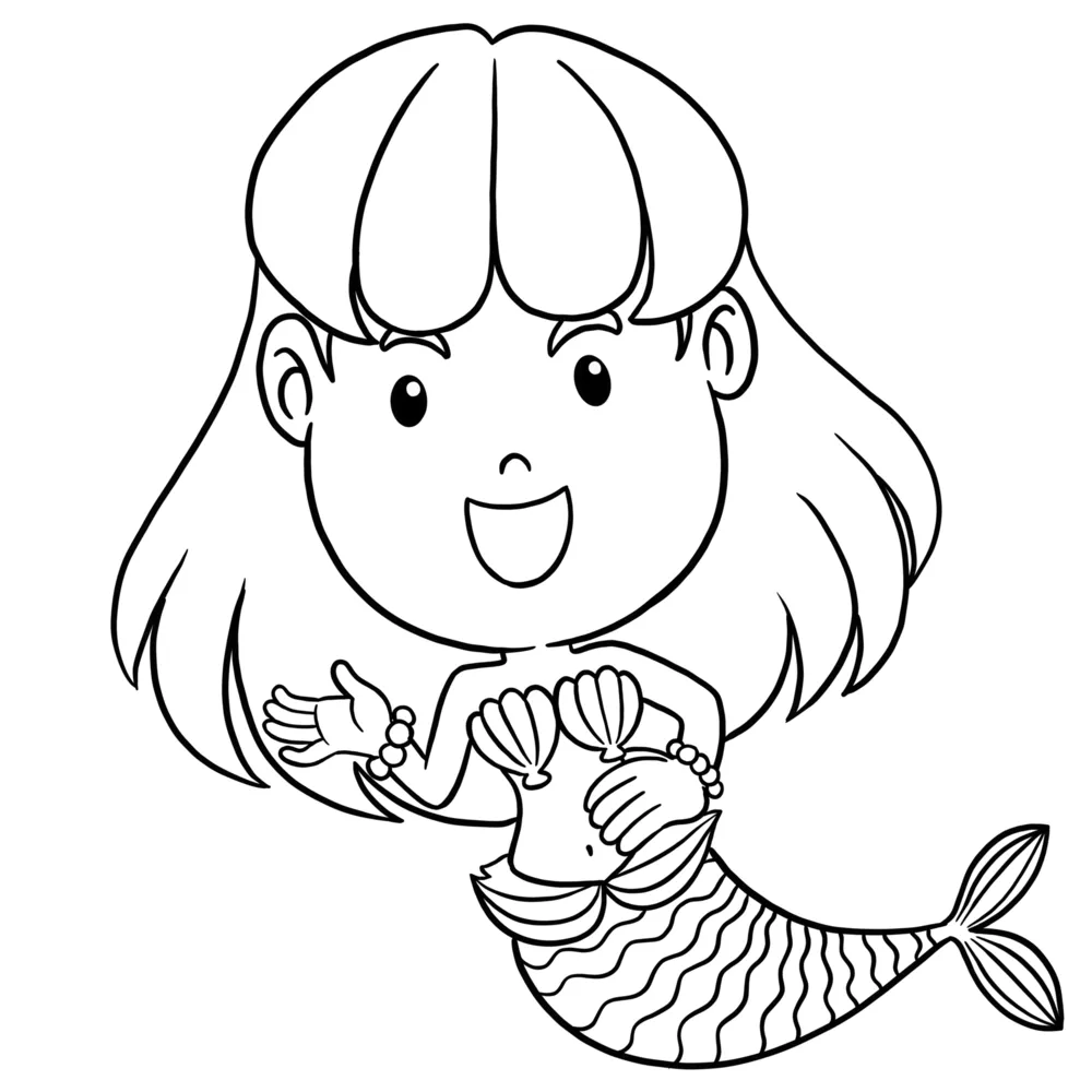cute little mermaid coloring page 11998046 PNG