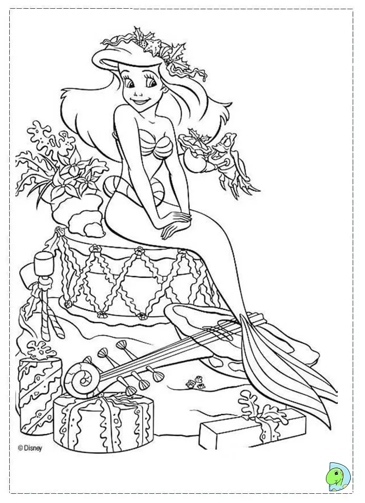 The Little Mermaid Coloring page- DinoKids.org