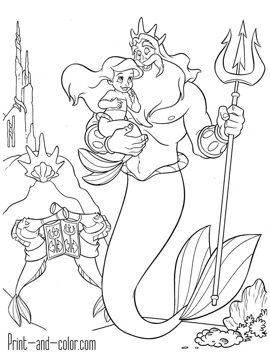 The Little Mermaid coloring pages | Print and Color.com