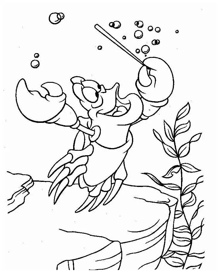 sebastian little mermaid coloring pages printables