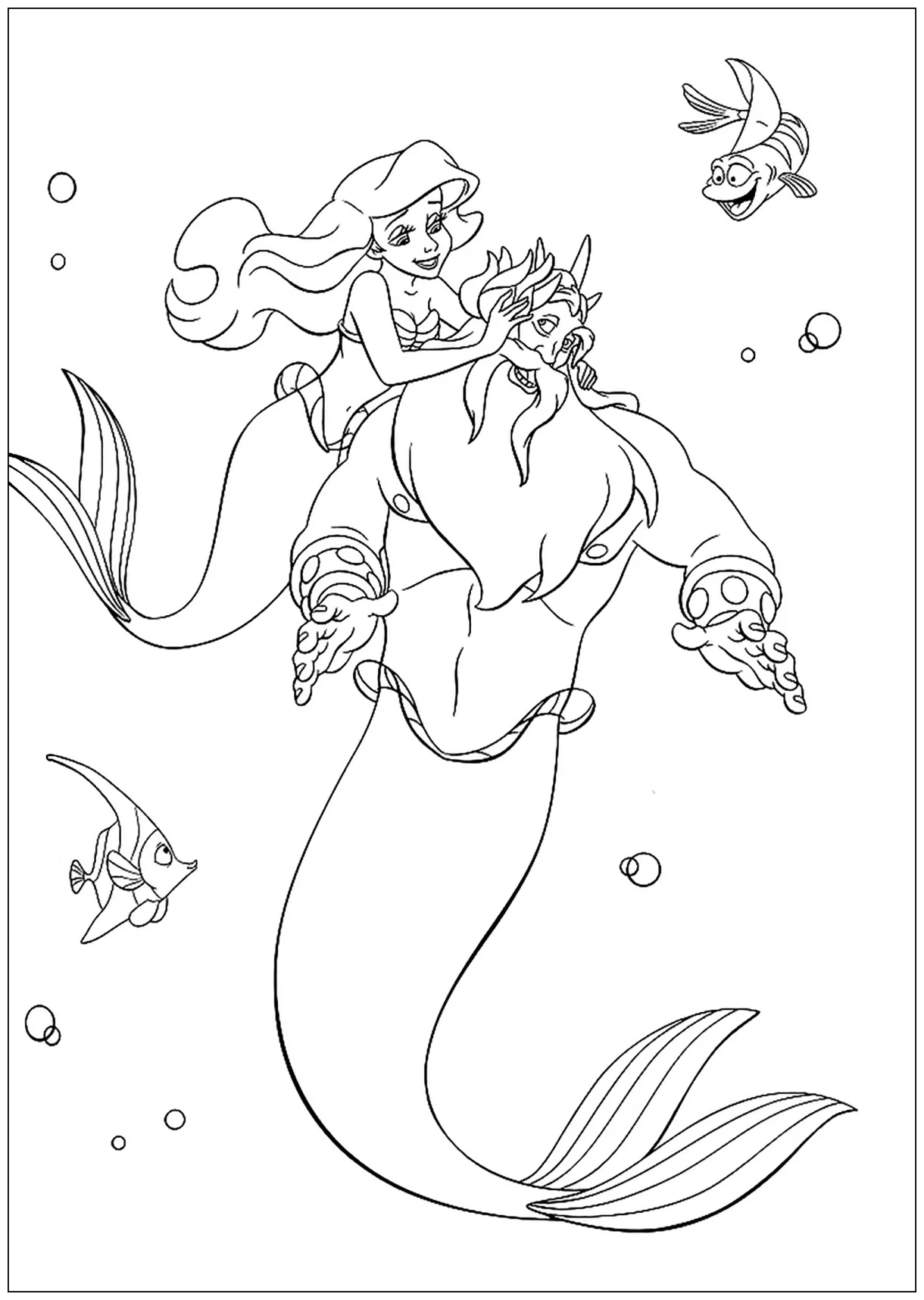 Wedding Little Mermaid Coloring Page Coloring Pages