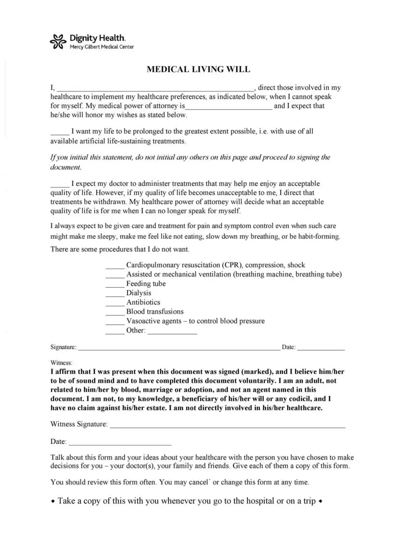 50 Free Living Will Templates & Forms [Word] ᐅ TemplateLab
