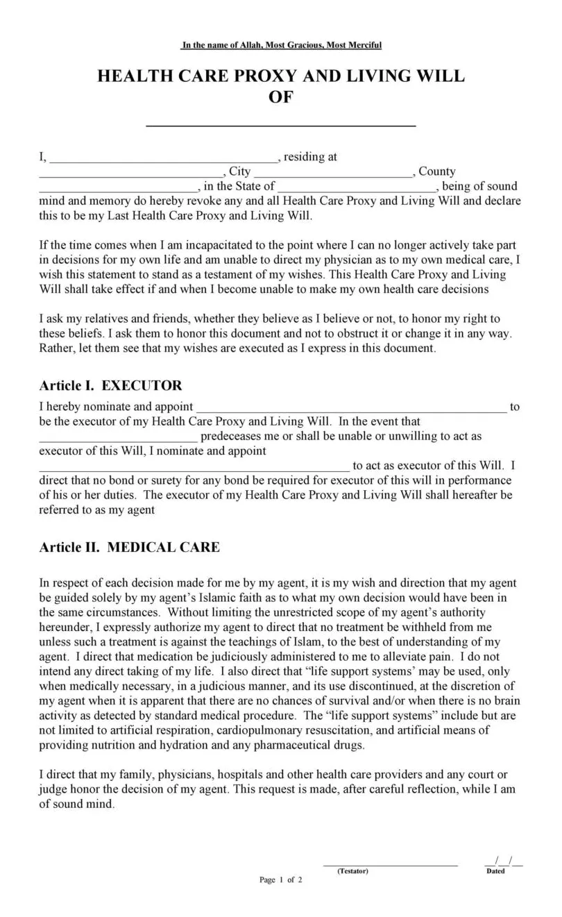 50 Free Living Will Templates & Forms [Word] ᐅ TemplateLab