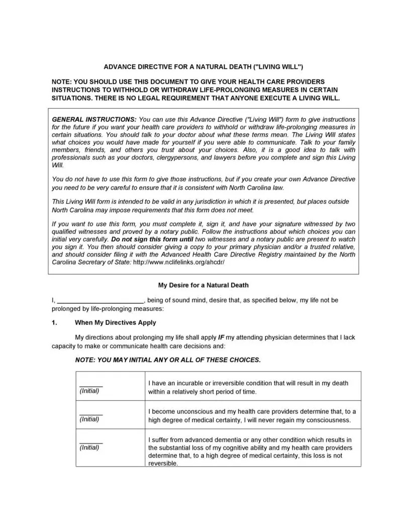 50 Free Living Will Templates & Forms [Word] ᐅ TemplateLab