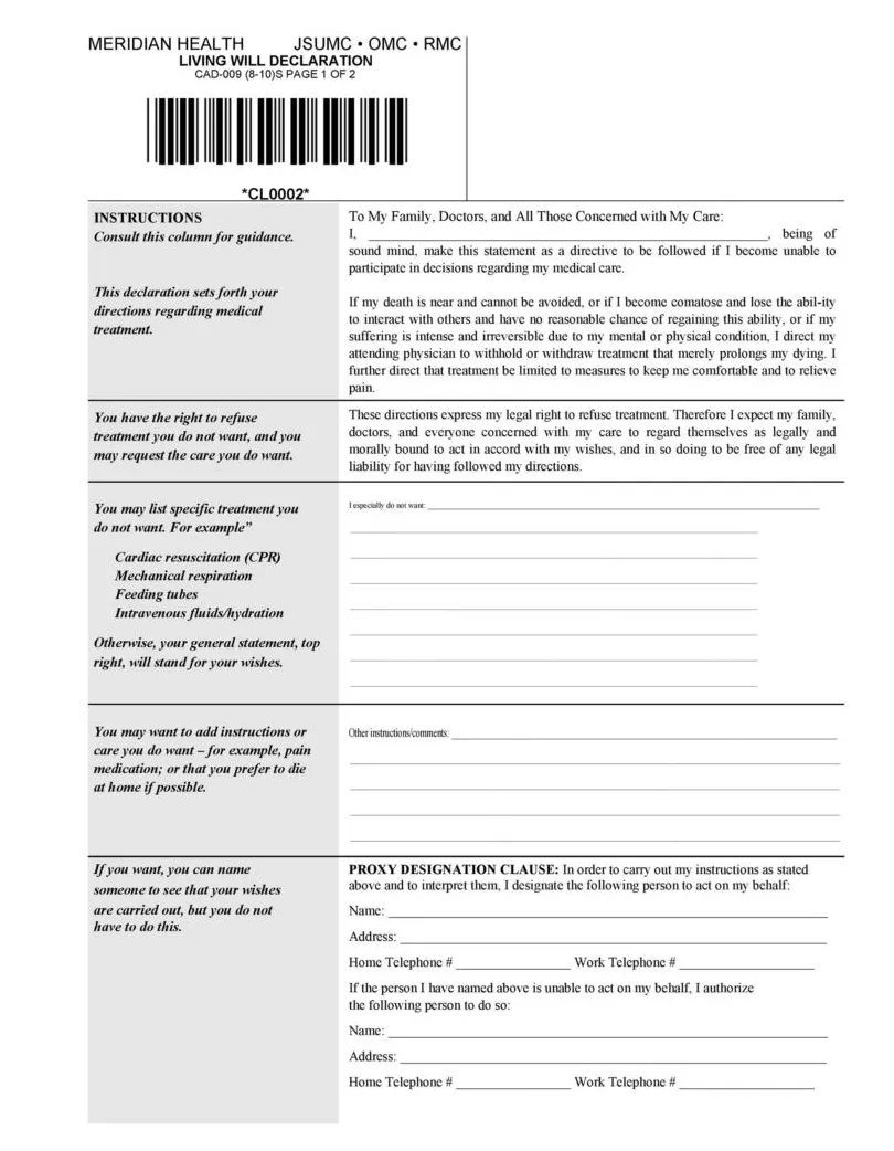 50 Free Living Will Templates & Forms [Word] ᐅ TemplateLab