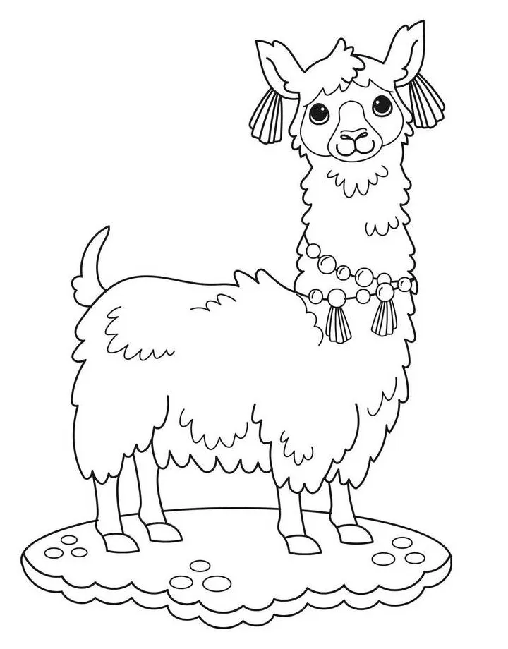 Llama book coloring page free printable pdf