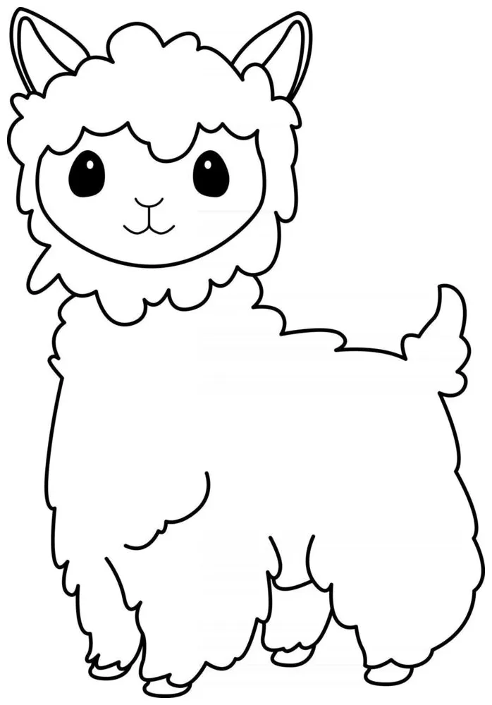 Llama kids coloring page great for beginner coloring book 2506057