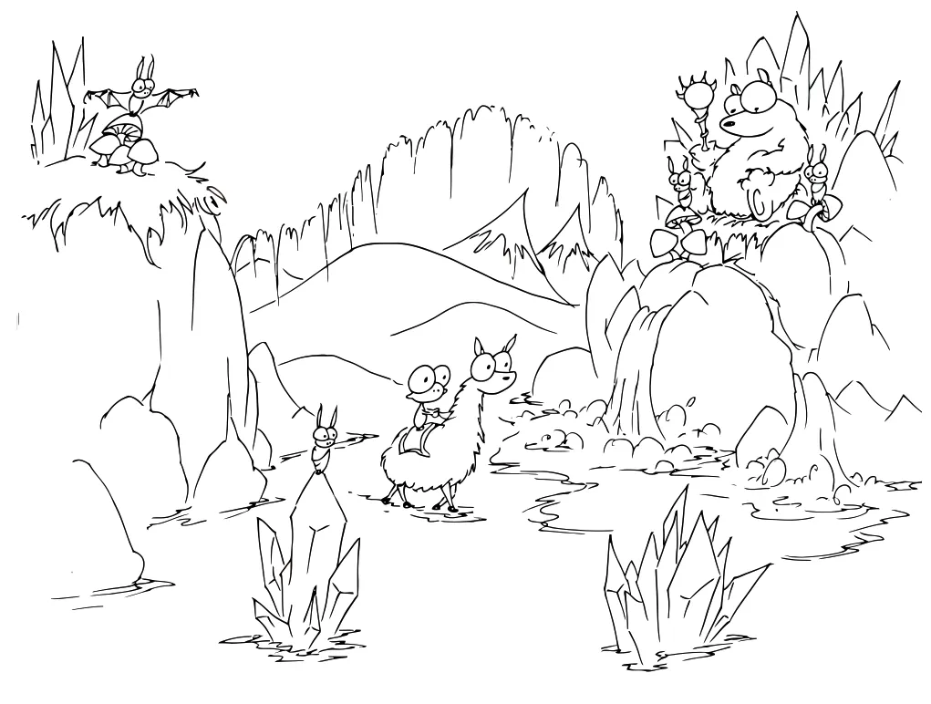 Llama coloring pages & books 100% free and printable!