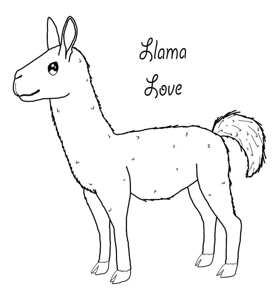 The llama coloring page download, print or color online for free