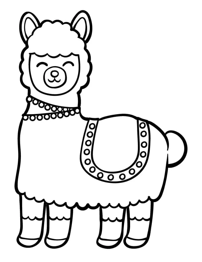 Printable Cute Llama coloring page - Download, Print or Color Online