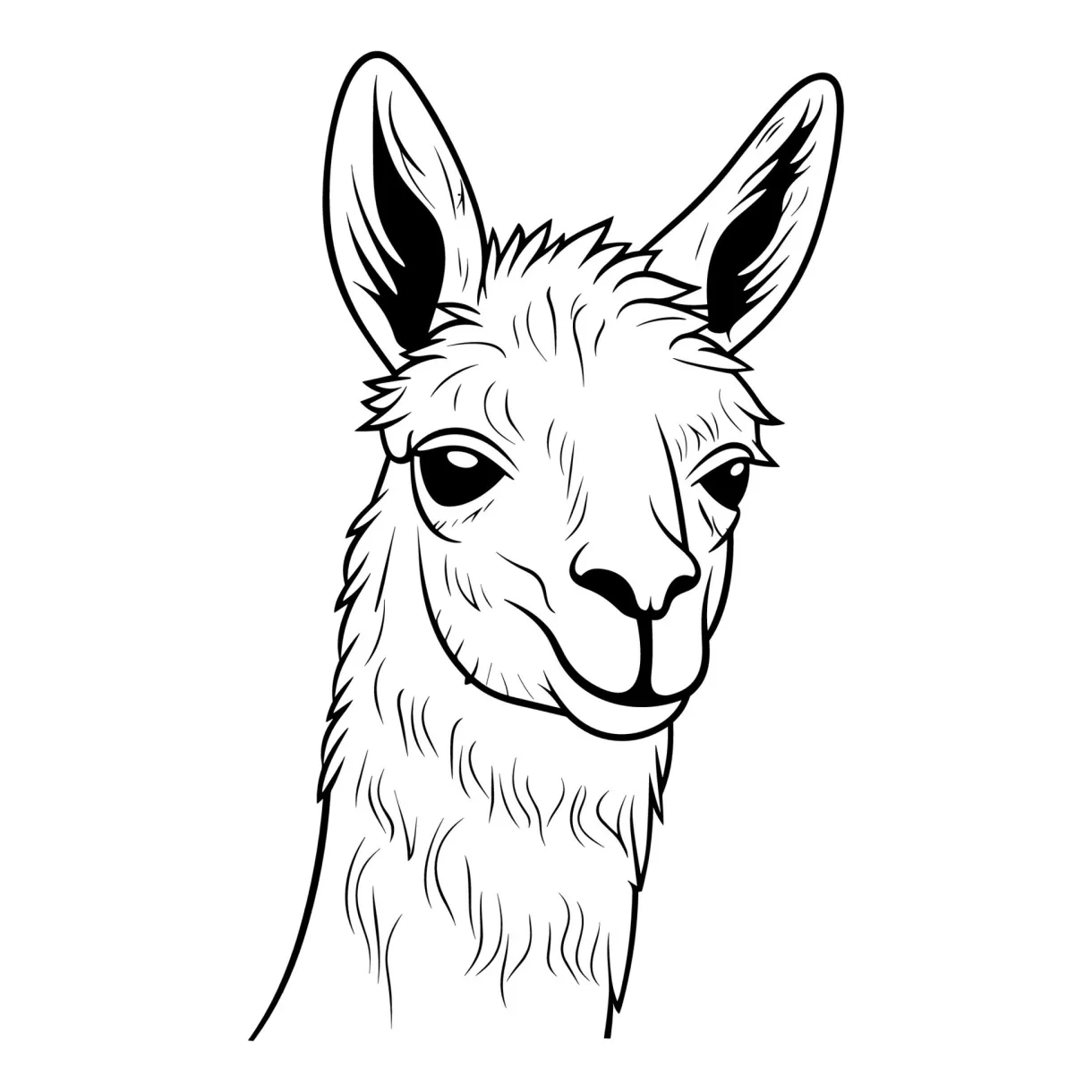 Llama head coloring page 28839691 Vector Art at Vecteezy
