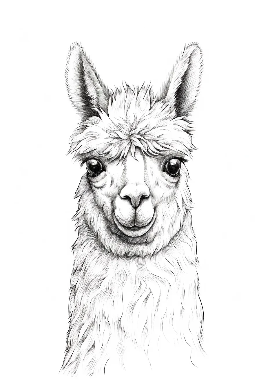 The llama — coloring pages free & printable