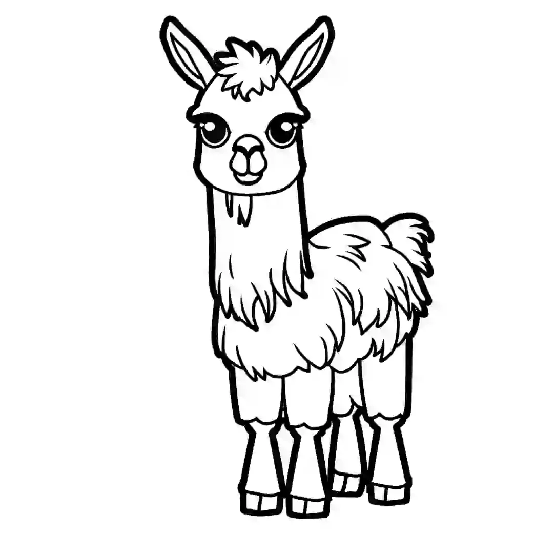 Baby llama coloring page lulu pages