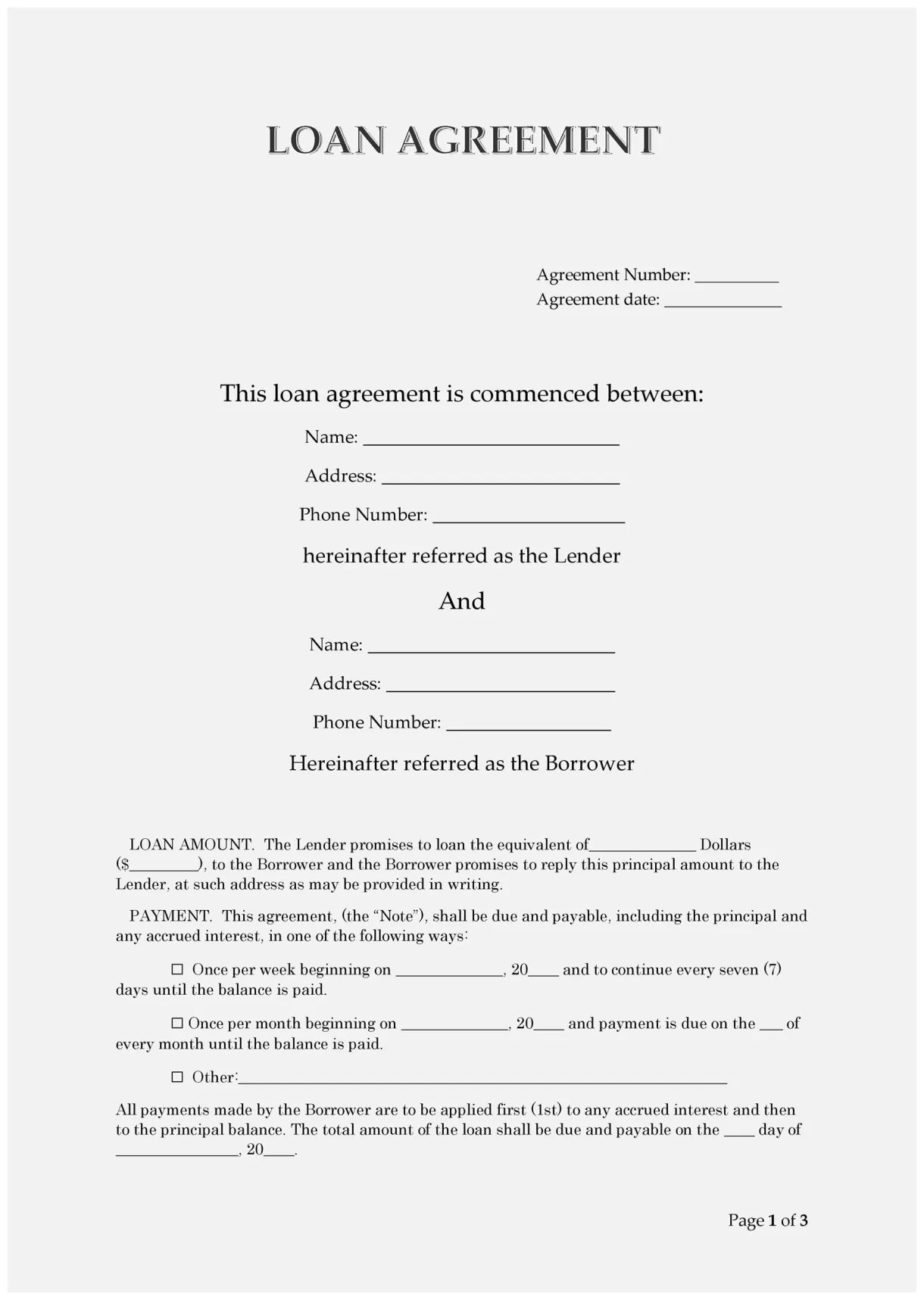 40+ Free Loan Agreement Templates [Word & PDF] ᐅ TemplateLab