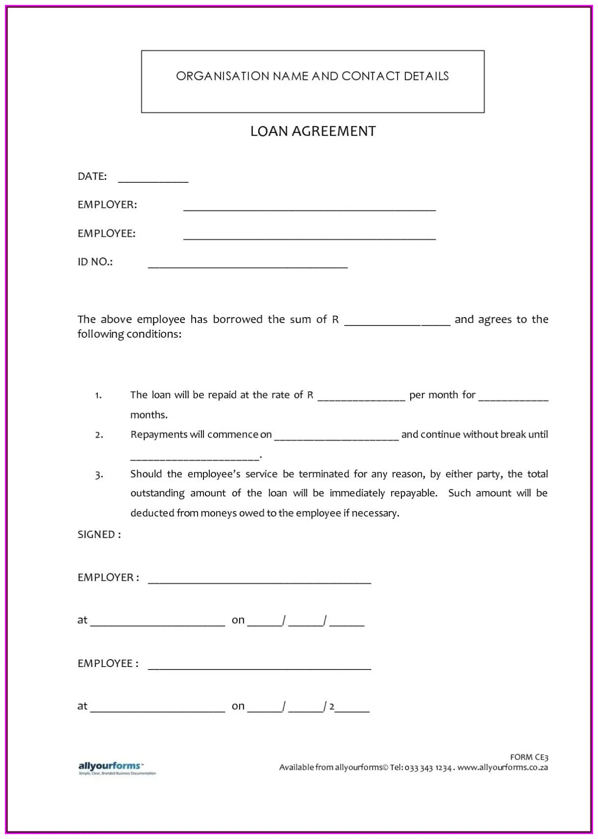Loan Agreement Sample Format India - Form : Resume Examples #GM9OLR3YDL
