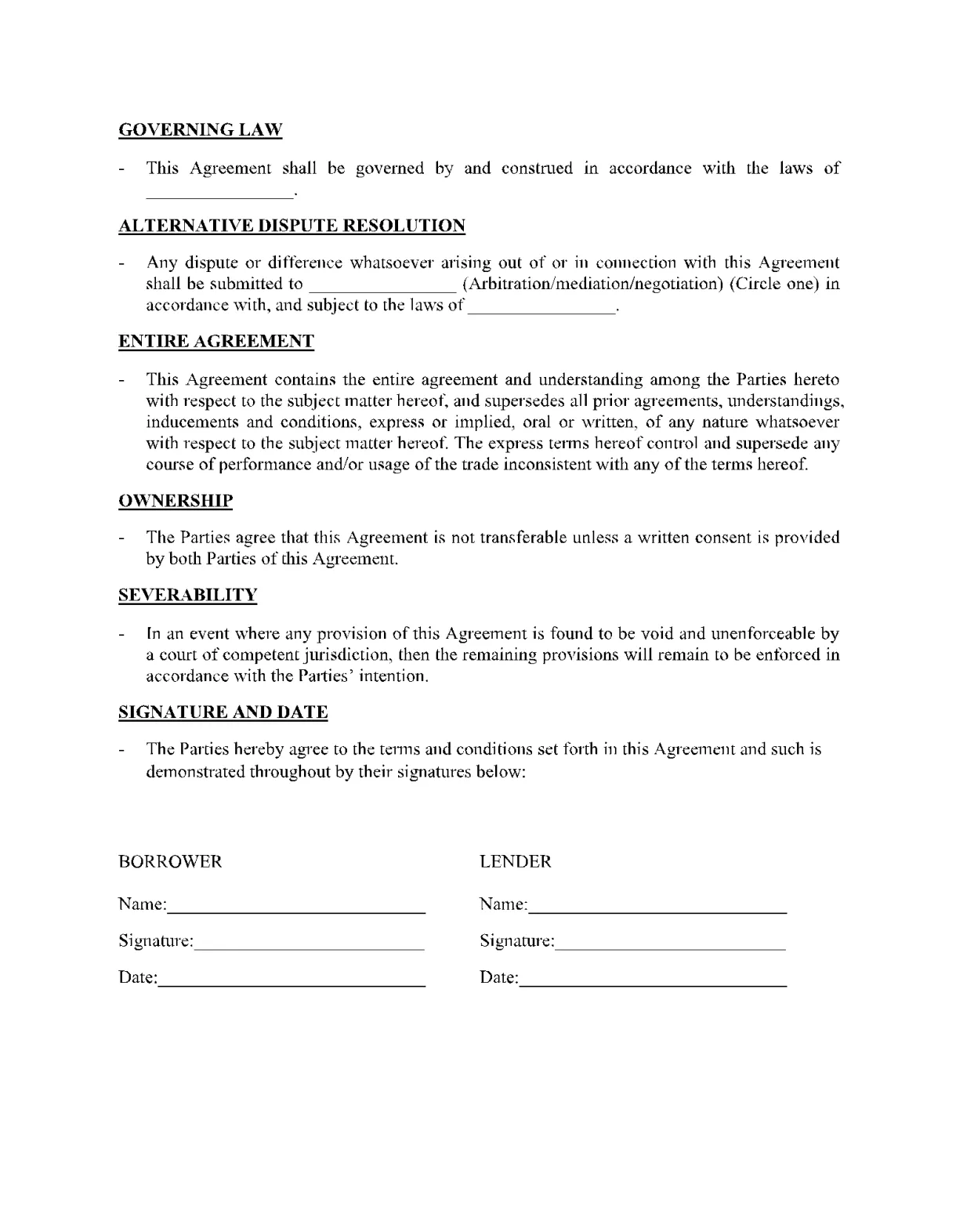 Loan Agreement Template 3
