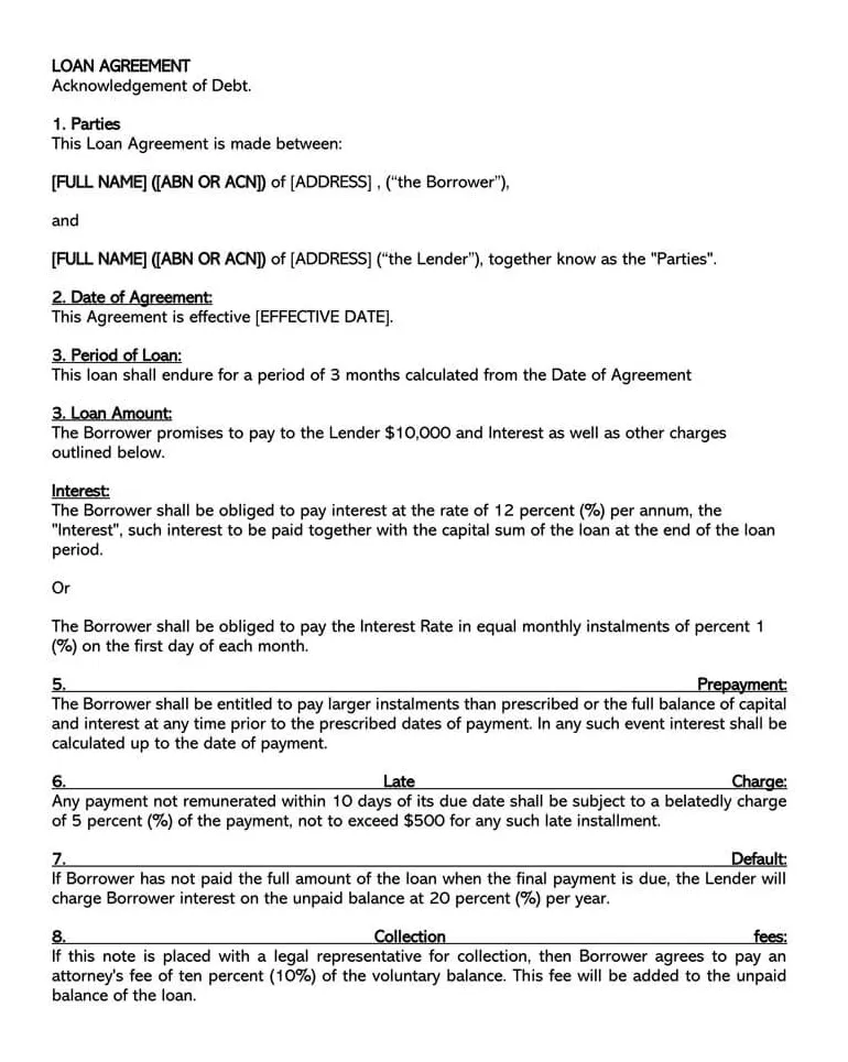 38 Free Loan Agreement Templates & Forms (Word | PDF)