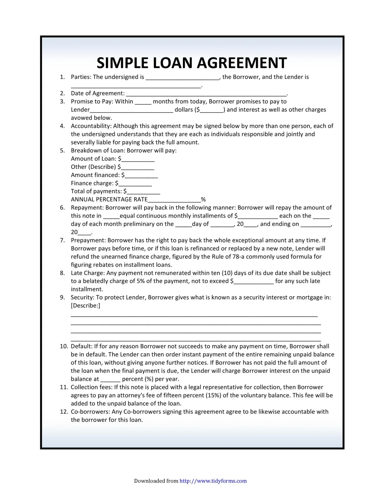 40+ Free Loan Agreement Templates [Word & PDF] - Template Lab