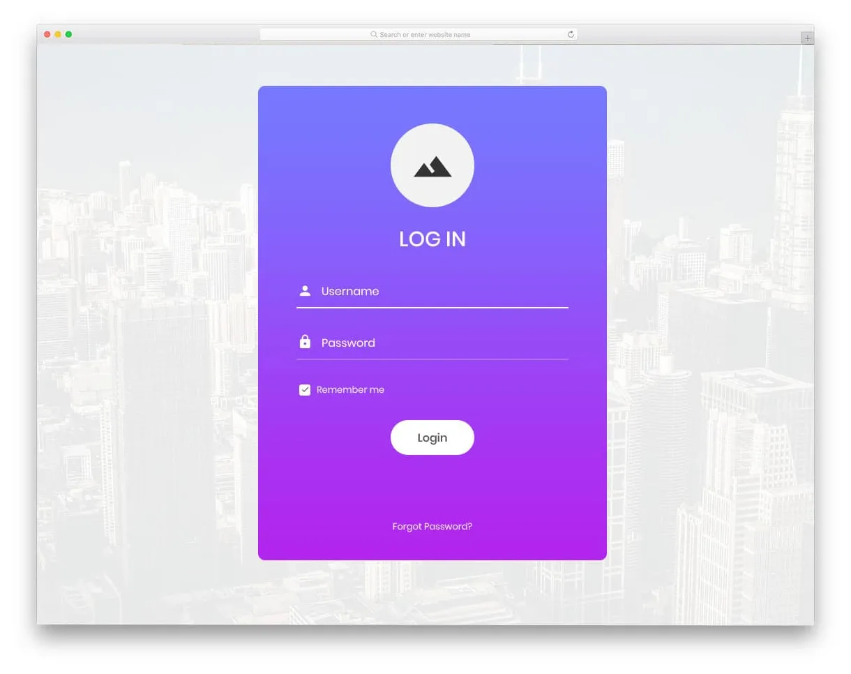 Login Form Template Bootstrap