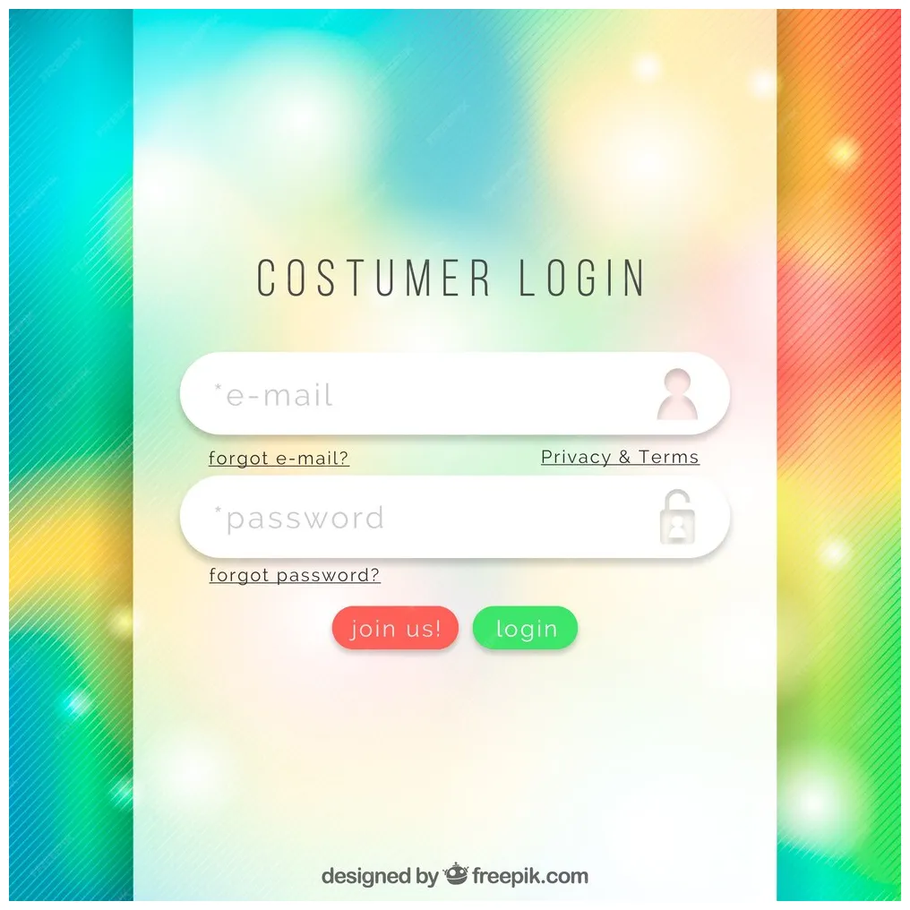Free Vector | Colorful login form template